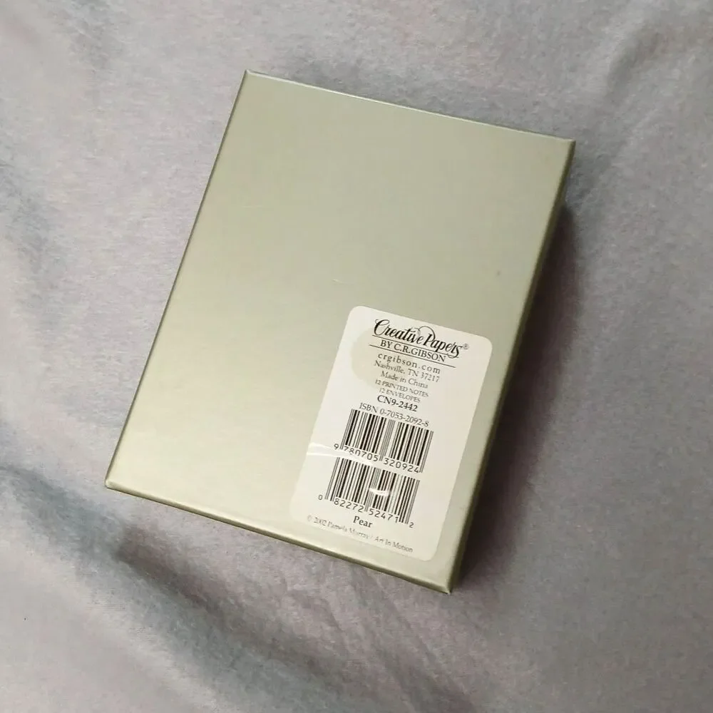 Creative Papers Vtg 2002 Note Cards by C.R. Gibson Boxed 2 Box Set 22 Pear Lily